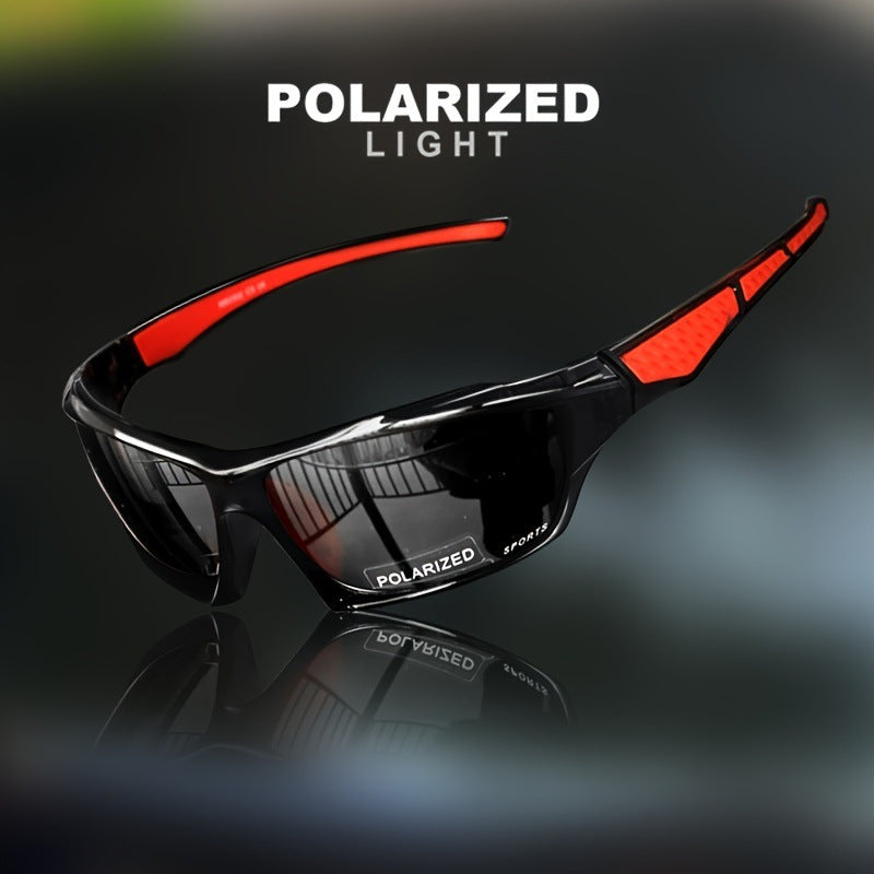 𝕾𝖙𝖚𝖓𝖓𝖊𝖗 𝕏𝕏𝕏-Black And Red Legs Polarized Sunglasses & Free pink Diamond Ear Ring